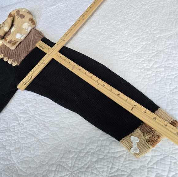 Storybook Knits Dog Motif Heavyweight Knit Cardigan Sweater Bone Buttons 1X - Picture 16 of 16